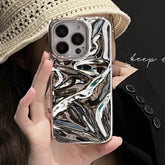 Electroplate 3D Wrinkle Phone Case for iPhone